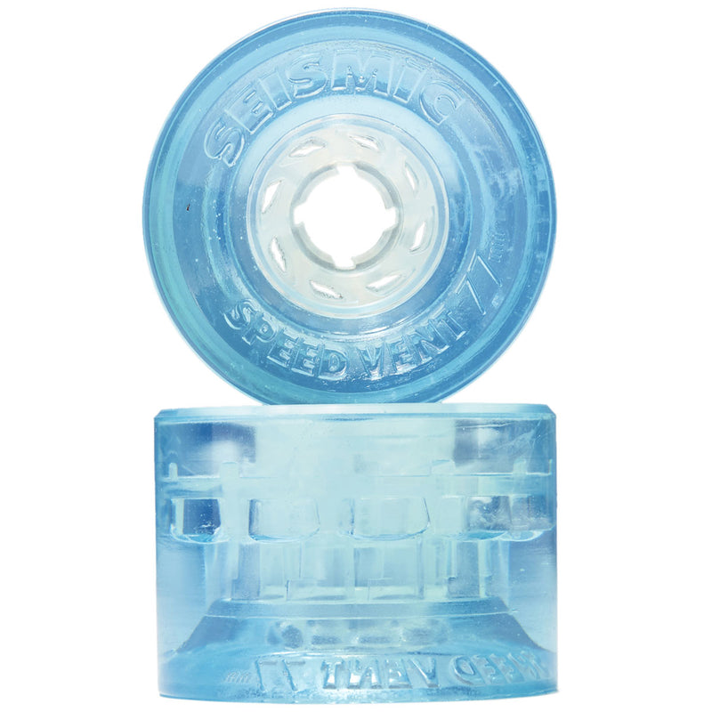 Seismic Speed Vent 77a Longboard Wheels - Clear Blue - 77mm