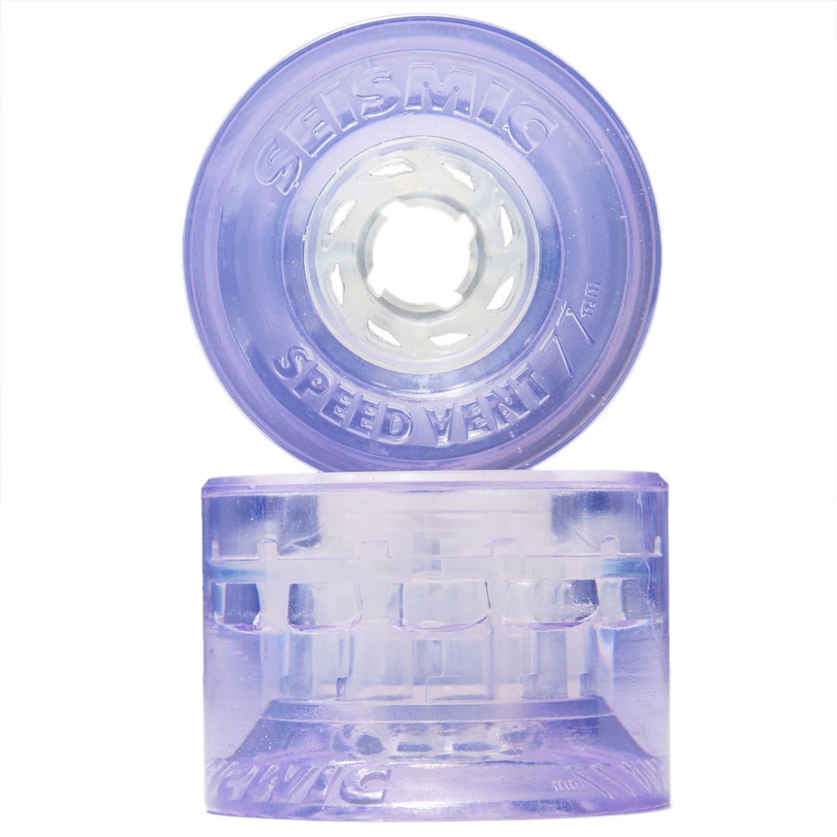 Seismic Speed Vent 79a Longboard Wheels - Clear Purple - 77mm image 2