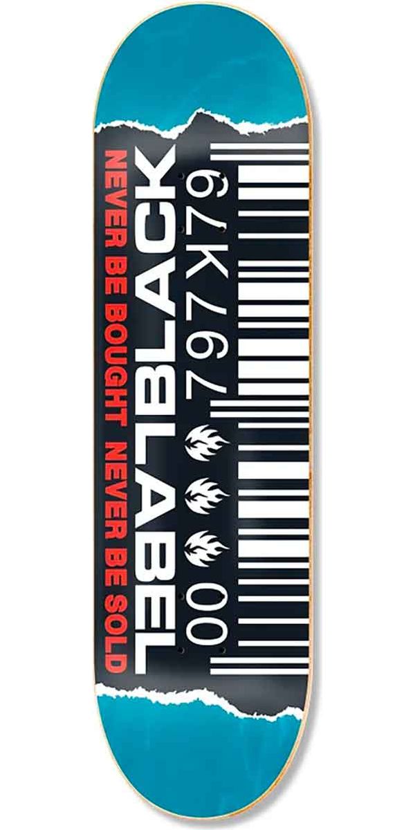 Black Label Ripped Barcode Skateboard Deck - Assorted Stains