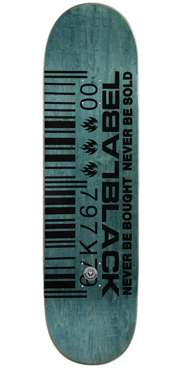 Black Label Ripped Barcode Skateboard Deck - Assorted Stains - 9.00