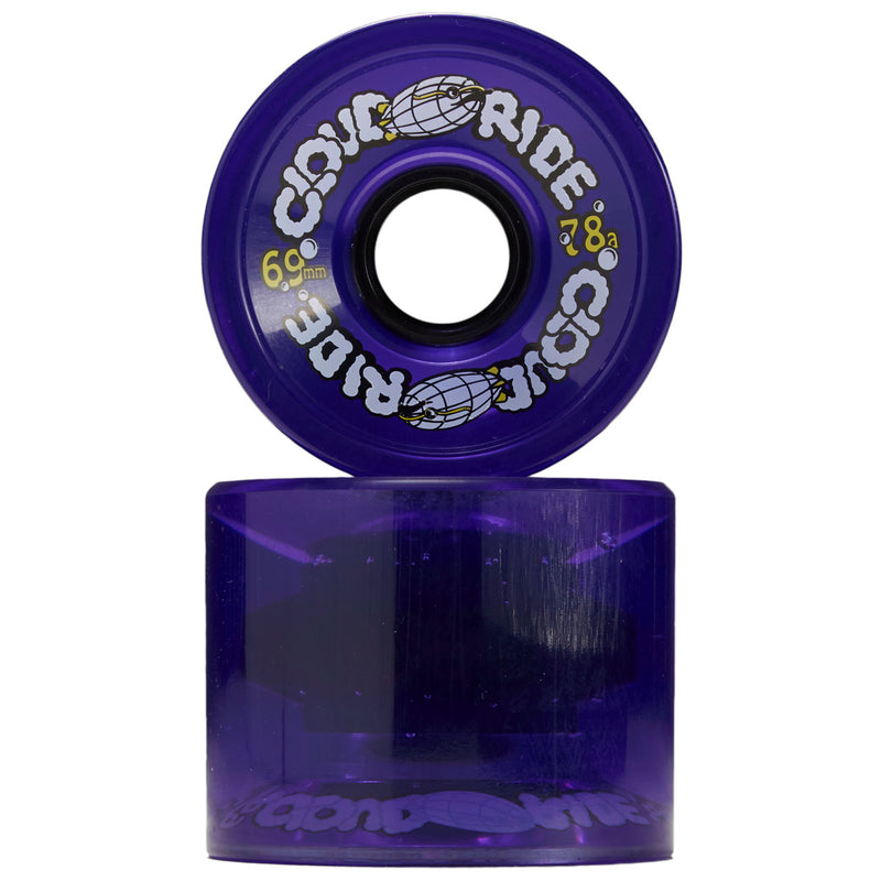 Cloud Ride Cruiser 78a Longboard Wheels - Clear Purple - 69mm