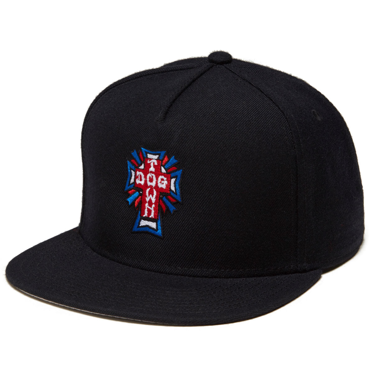Dogtown Cross Logo USA Snapback Hat - Black image 1
