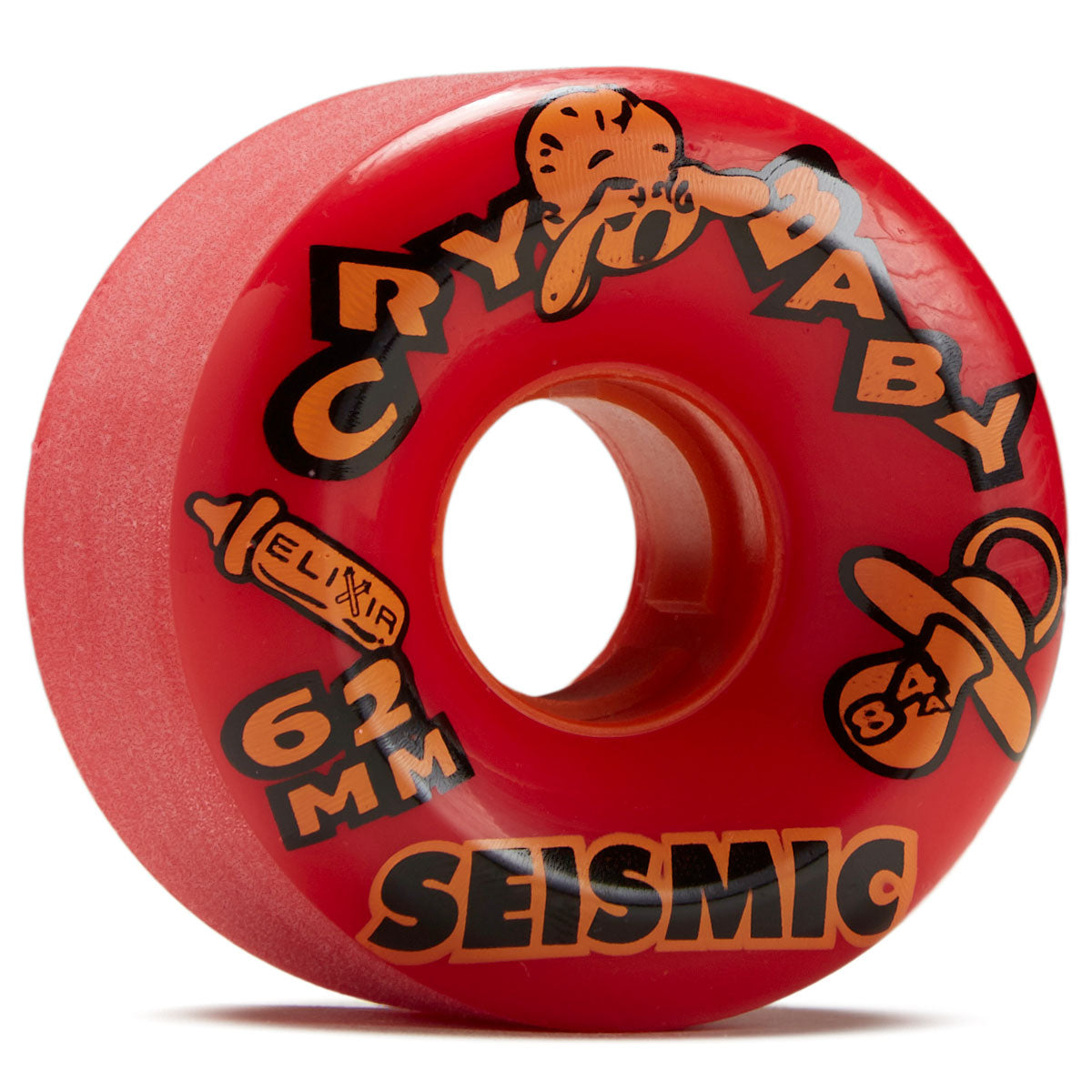Seismic Crybaby 84a Longboard Wheels - Red Elixir - 62mm image 1