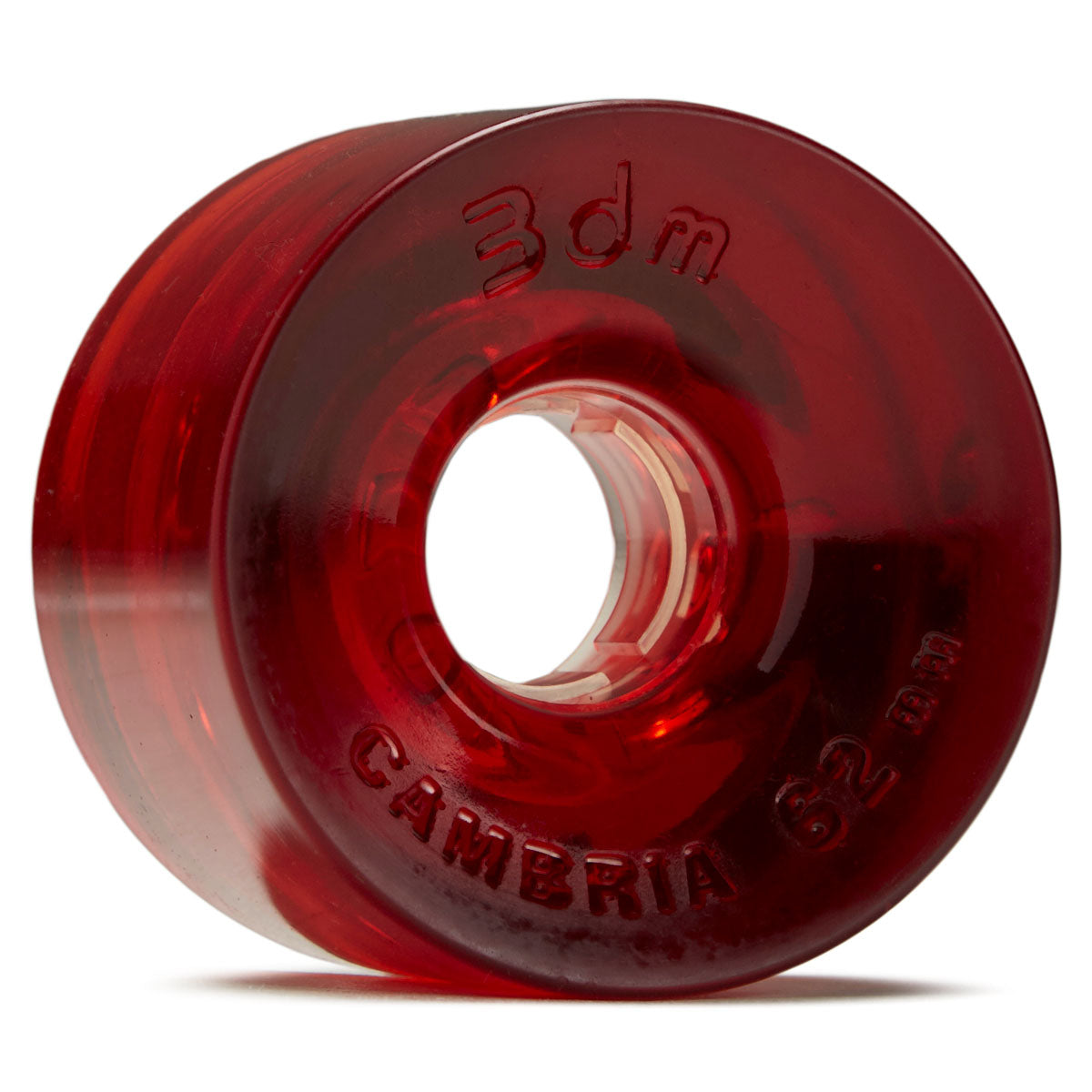 3DM Cambria 80a Longboard Wheels - Clear Red - 62mm image 1