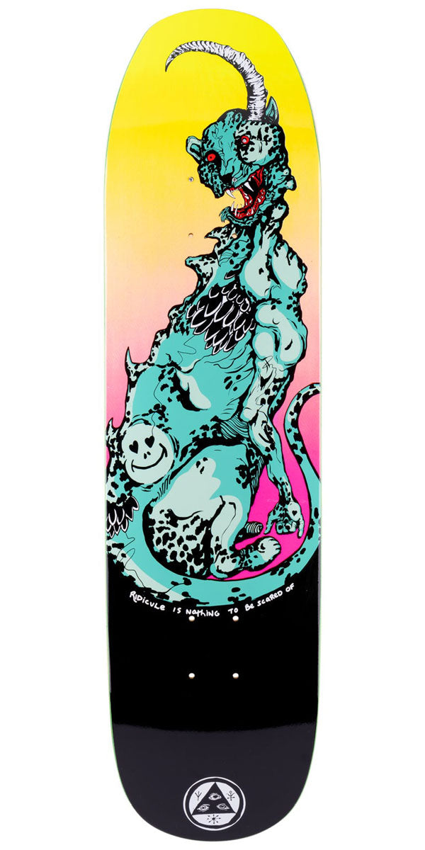 Welcome Cheetah On A Son Of Moontrimmer Skateboard Deck - Black/Surf Fade - 8.25