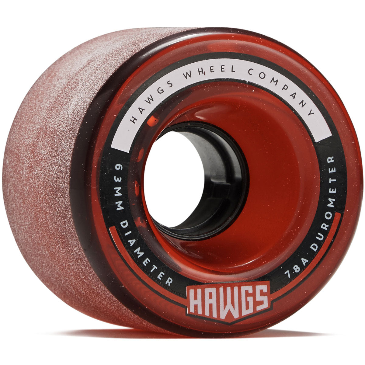 Hawgs Fatties 78a Stone Ground Longboard Wheels - Clear Red - 63mm image 1