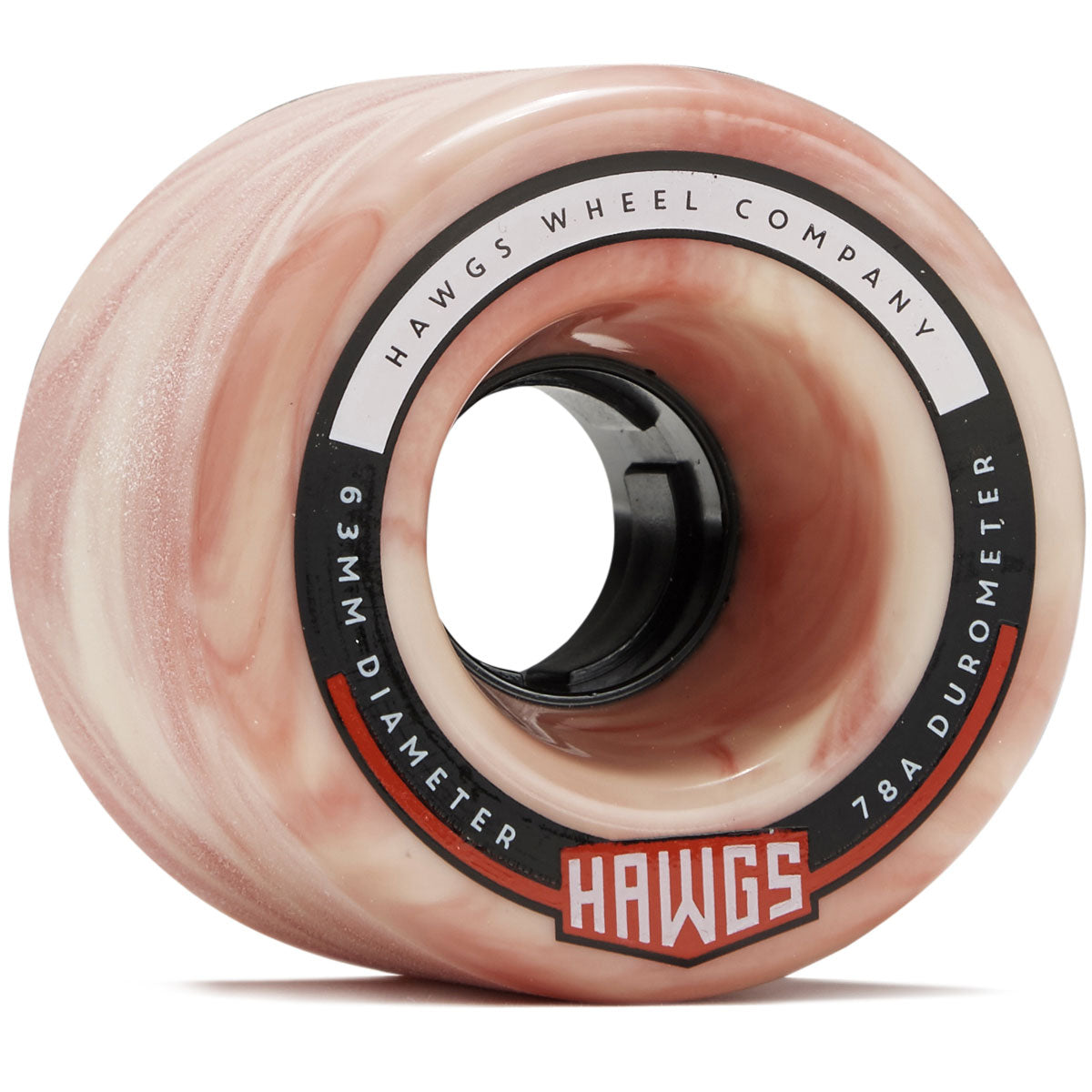 Hawgs Fatties 78a Stone Ground Longboard Wheels - Pink/White - 63mm image 1