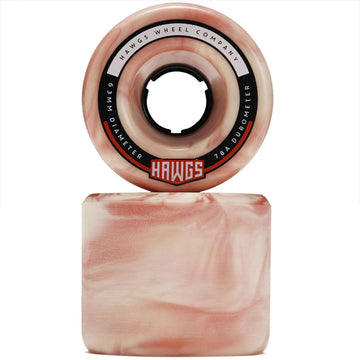 Hawgs Fatty 78a Stone Ground Longboard Wheels - Pink/White - 63mm