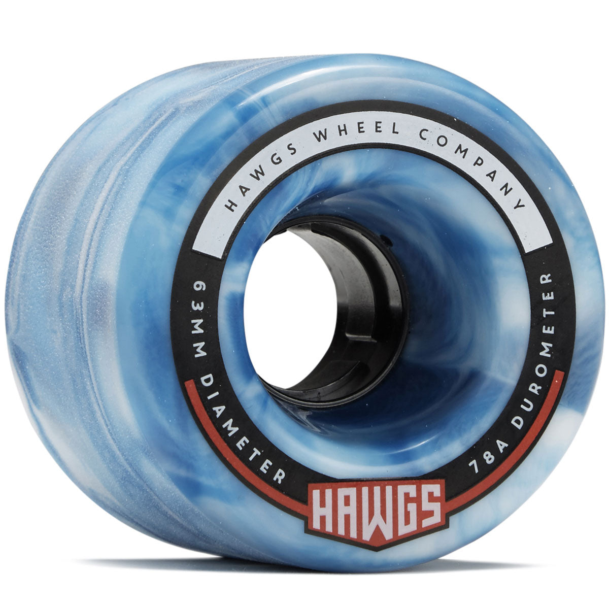 Hawgs Fatties 78a Stone Ground Longboard Wheels - Sky Blue Swirl - 63mm image 1