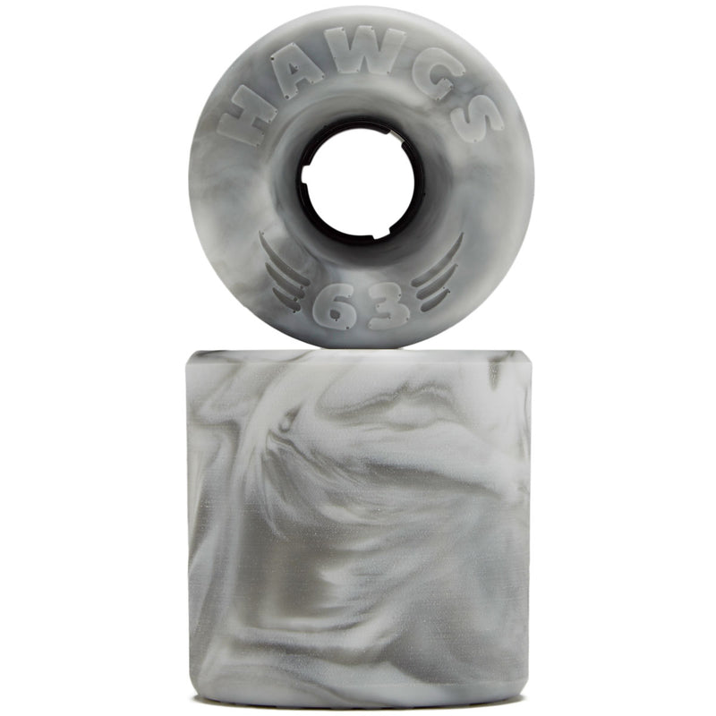 Hawgs Doozies 78a Stone Ground Longboard Wheels - Grey/White Swirl - 63mm