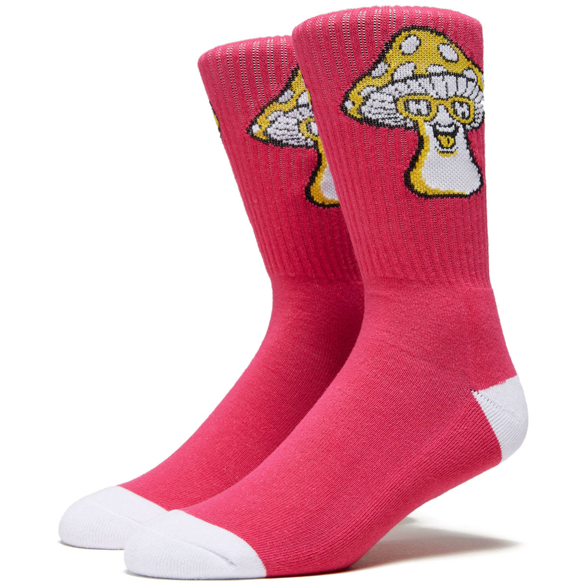 Happy Hour Mushroom Socks - Hot Pink image 1