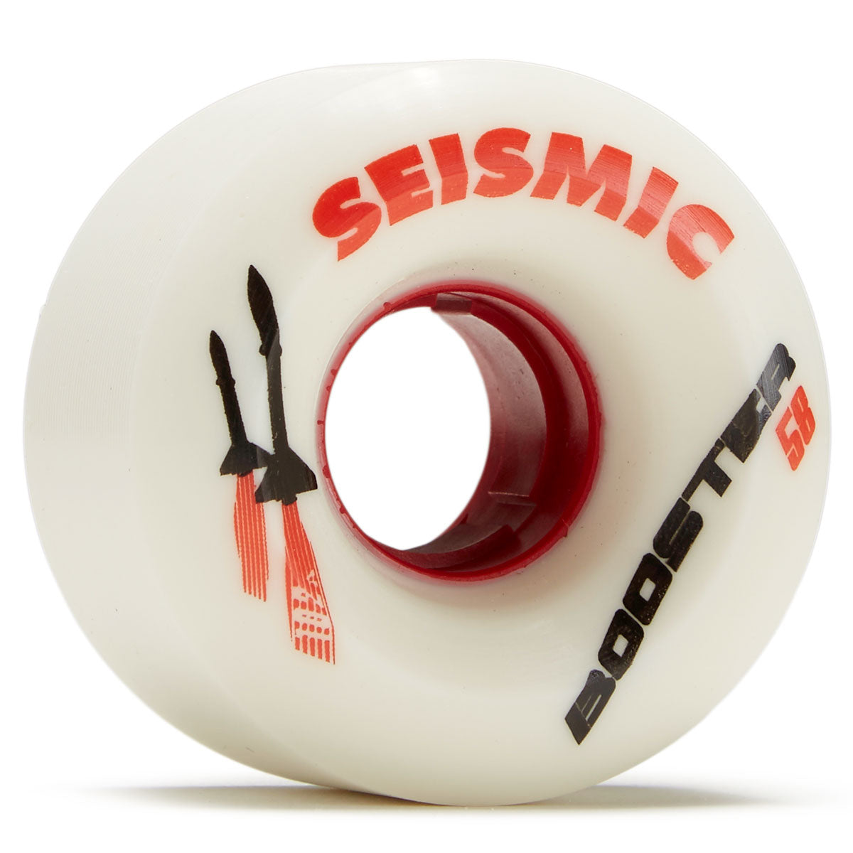 Seismic Booster 102a Longboard Wheels - White/Red - 58mm image 1