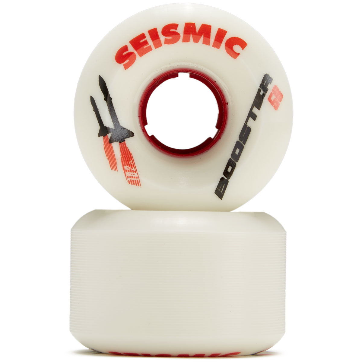 Seismic Booster 102a Longboard Wheels - White/Red - 58mm image 2