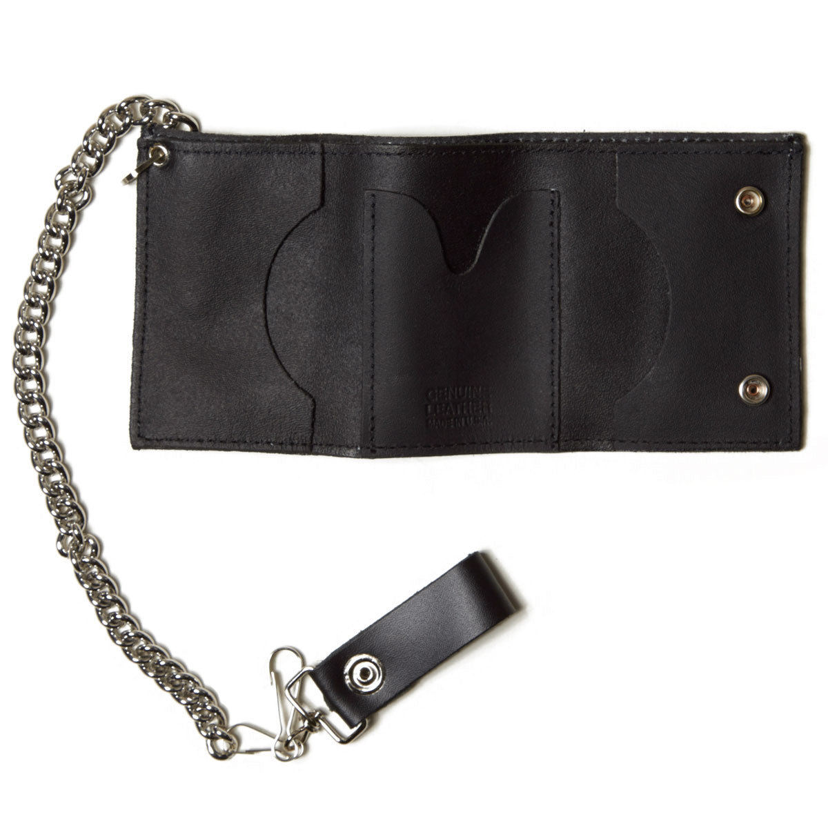 Dogtown Small Trifold Leather Chain Wallet - Black image 2
