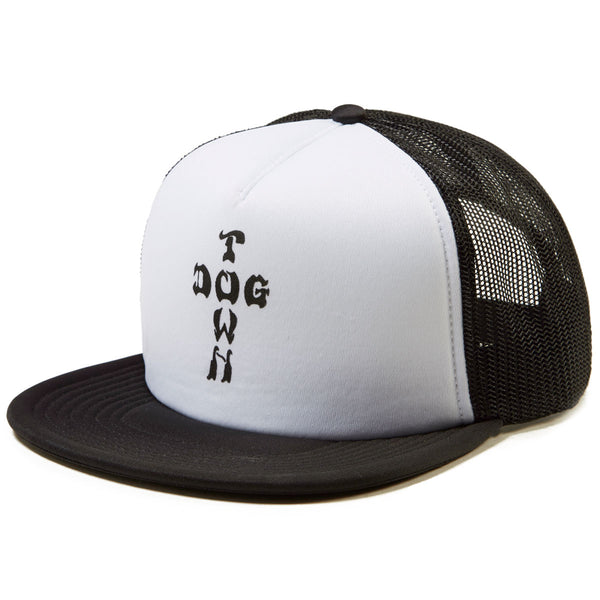 Dogtown Cross Letter Mesh Flip Hat - Black/White