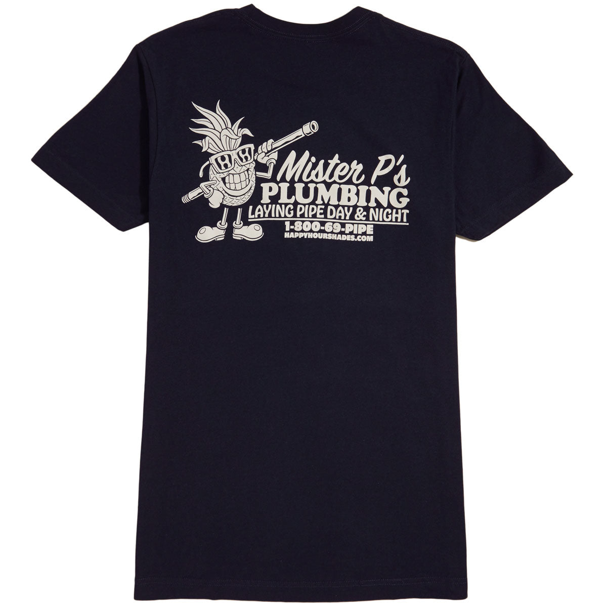 Happy Hour Mr. P's Plumbing T-Shirt - Navy image 1