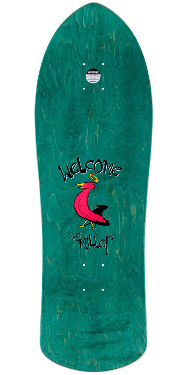 Welcome Miller Beast On a Crossbone Skateboard Deck - Metalic Silver - 10.00