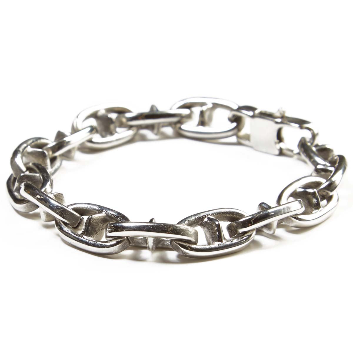 Black & Blue Jewelry Co. Stainless Steel Machine Parts Chain Bracelet - 9.2" Silver