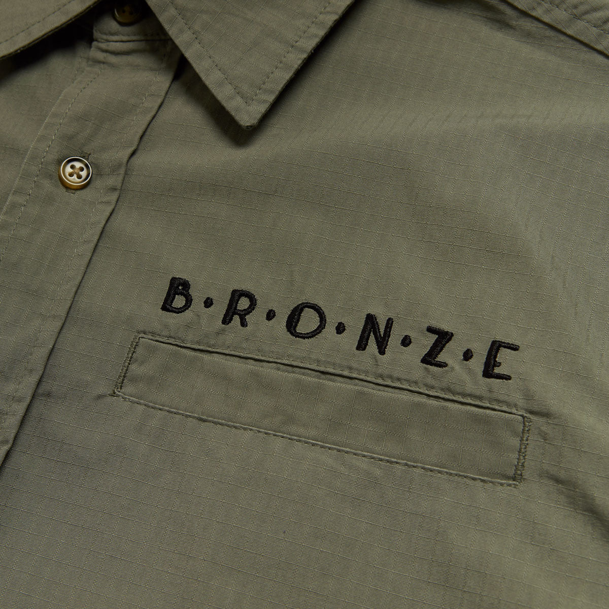 Bronze 56k Ripstop Button Up Shirt - Grey image 3