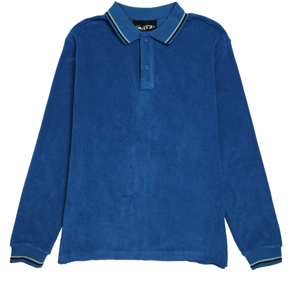 WKND Terry Long Sleeve Polo Shirt - Blue image 1