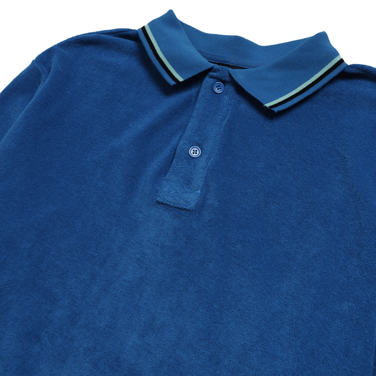 WKND Terry Long Sleeve Polo Shirt - Blue image 3