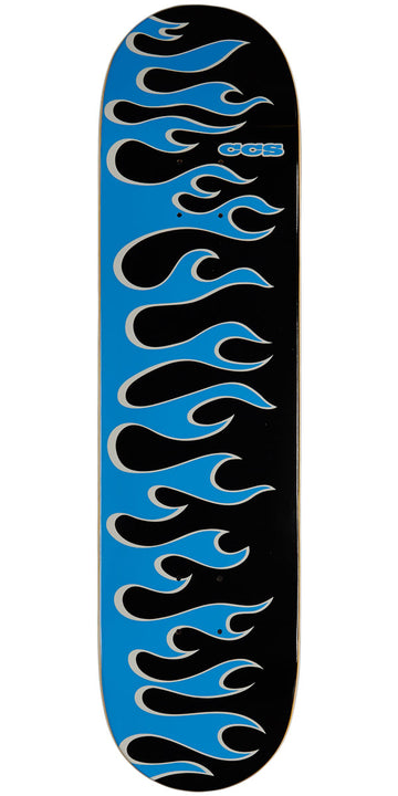 CCS Flames Skateboard Deck - Black/Blue - 8.375