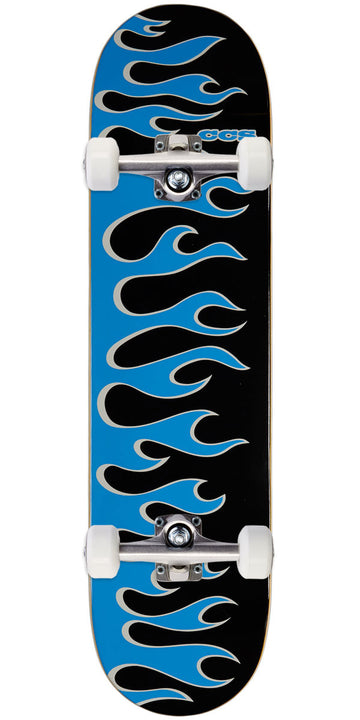 CCS Flames Skateboard Complete - Black/Blue - 8.50