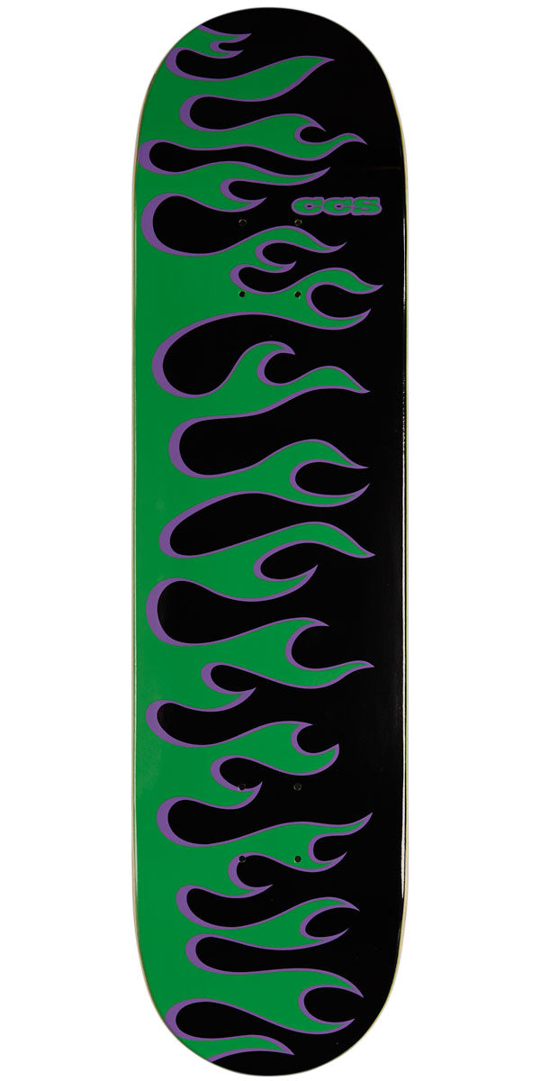 CCS Flames Skateboard Deck - Black/Green - 8.00