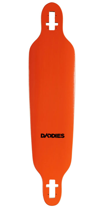 Daddies Logo Drop-Thru Longboard Deck - Orange