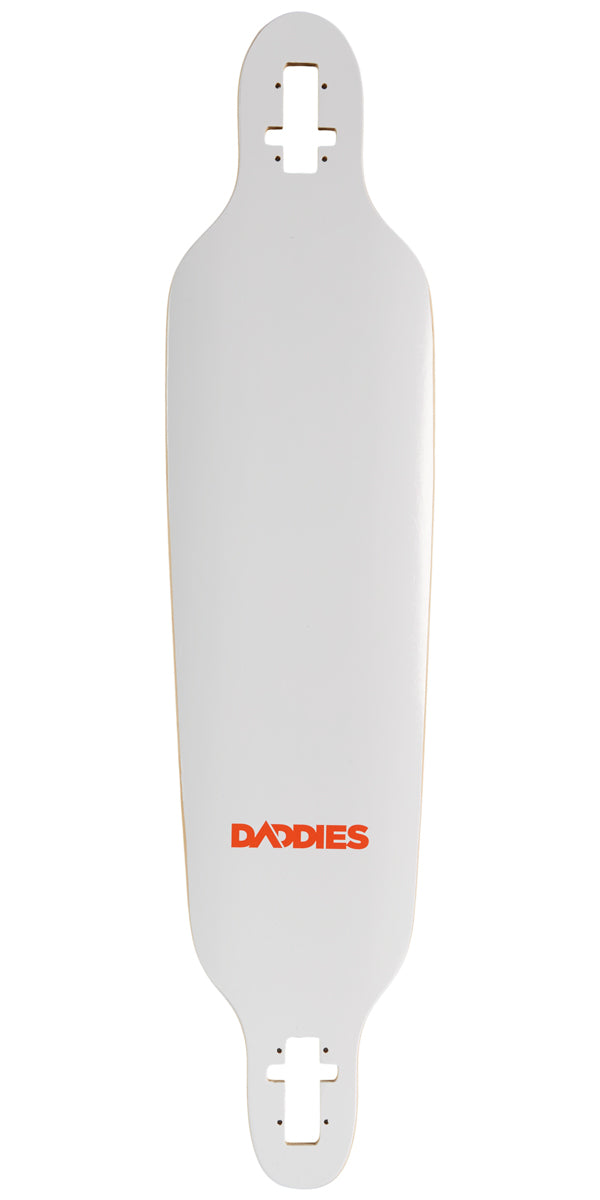 Daddies Logo Drop-Thru Longboard Deck - White image 1