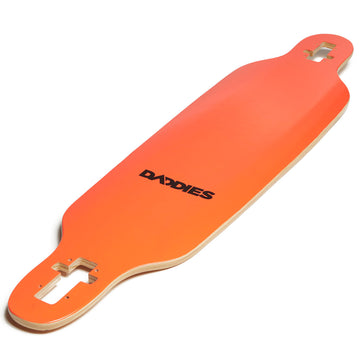 Daddies Logo Drop-Thru Longboard Deck - Orange