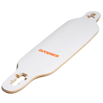 Daddies Logo Drop-Thru Longboard Deck - White
