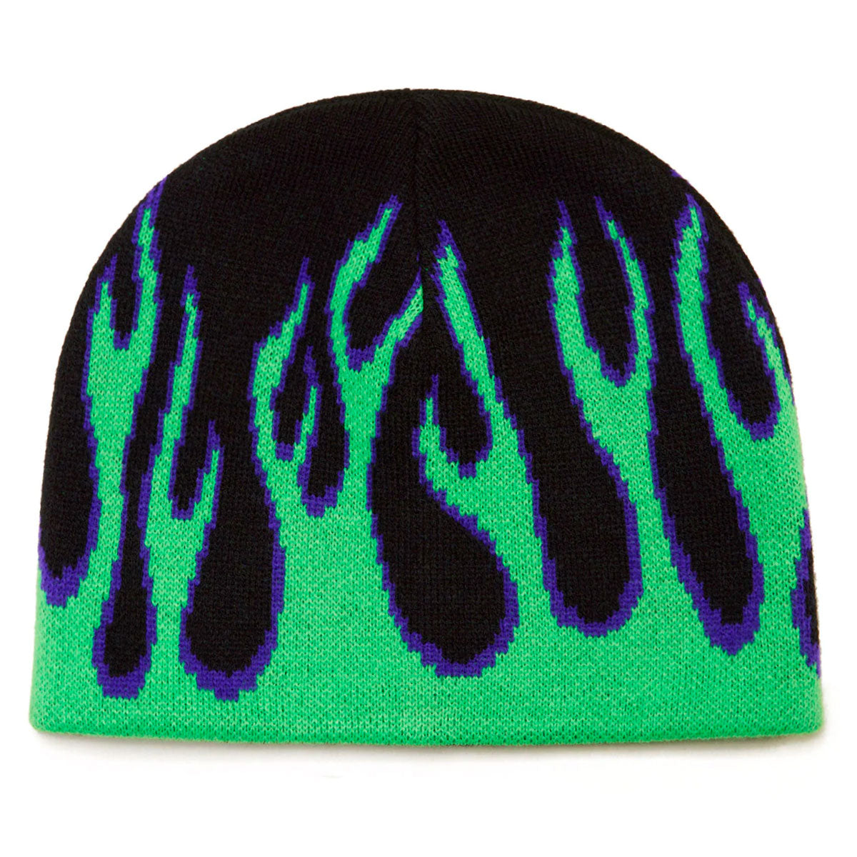 CCS Flames Reversible Skully Beanie - Black/Green image 2