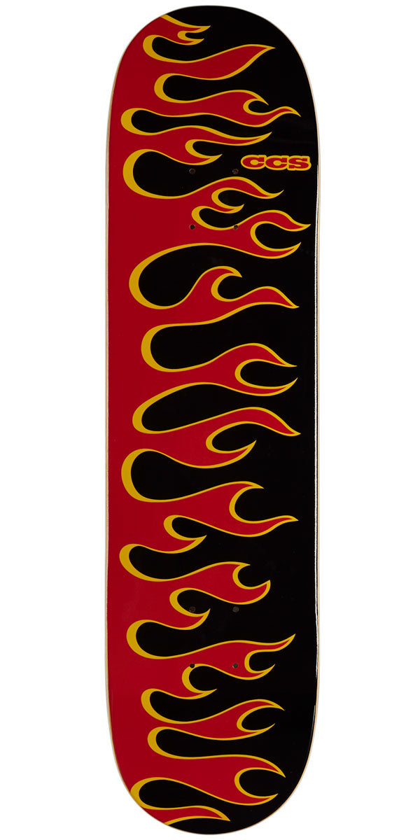 CCS Flames Skateboard Deck - Black/Red - 8.375