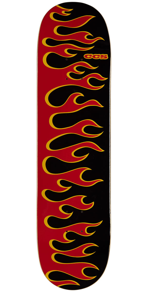CCS Flames Skateboard Deck - Black/Red - 7.75