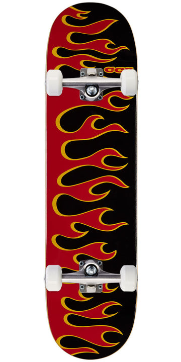 CCS Flames Skateboard Complete - Black/Red - 8.50