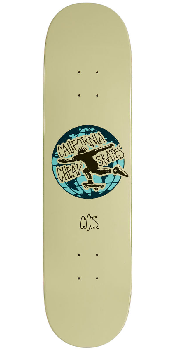 CCS Globe Skateboard Deck - Cream - 8.00