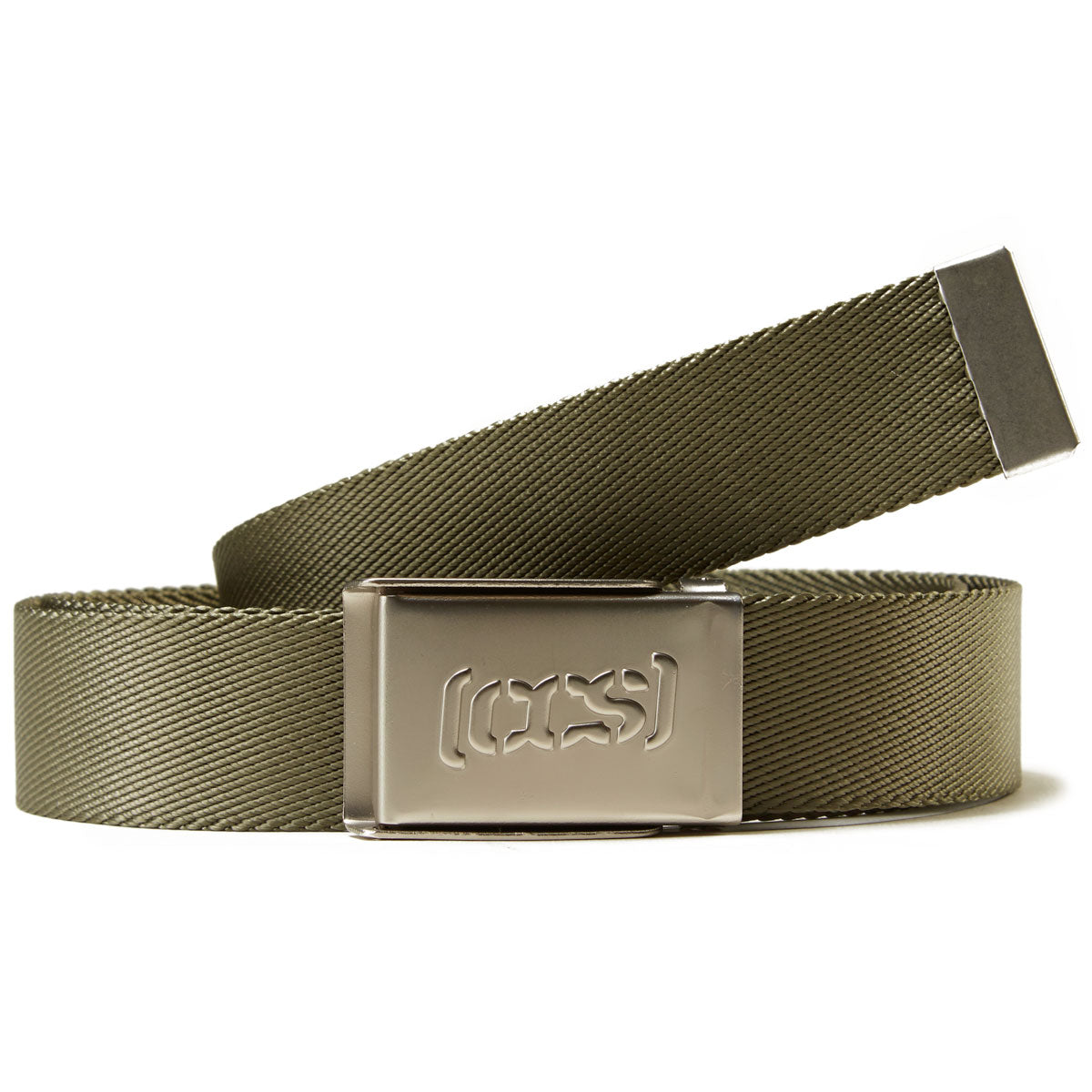 CCS Silver Logo Buckle Belt - Olive image 1
