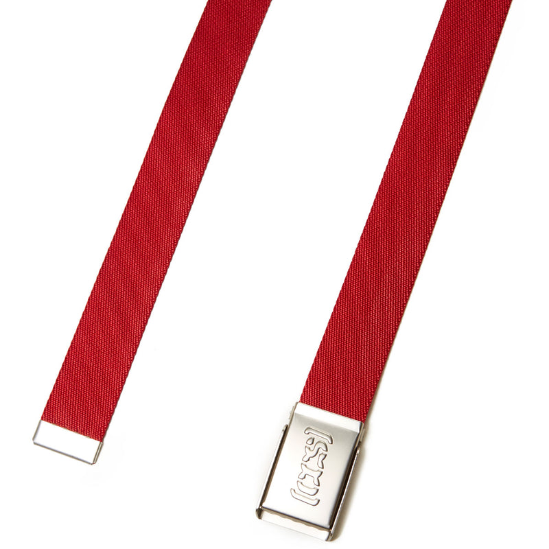 CCS Silver Logo Buckle Belt - Red