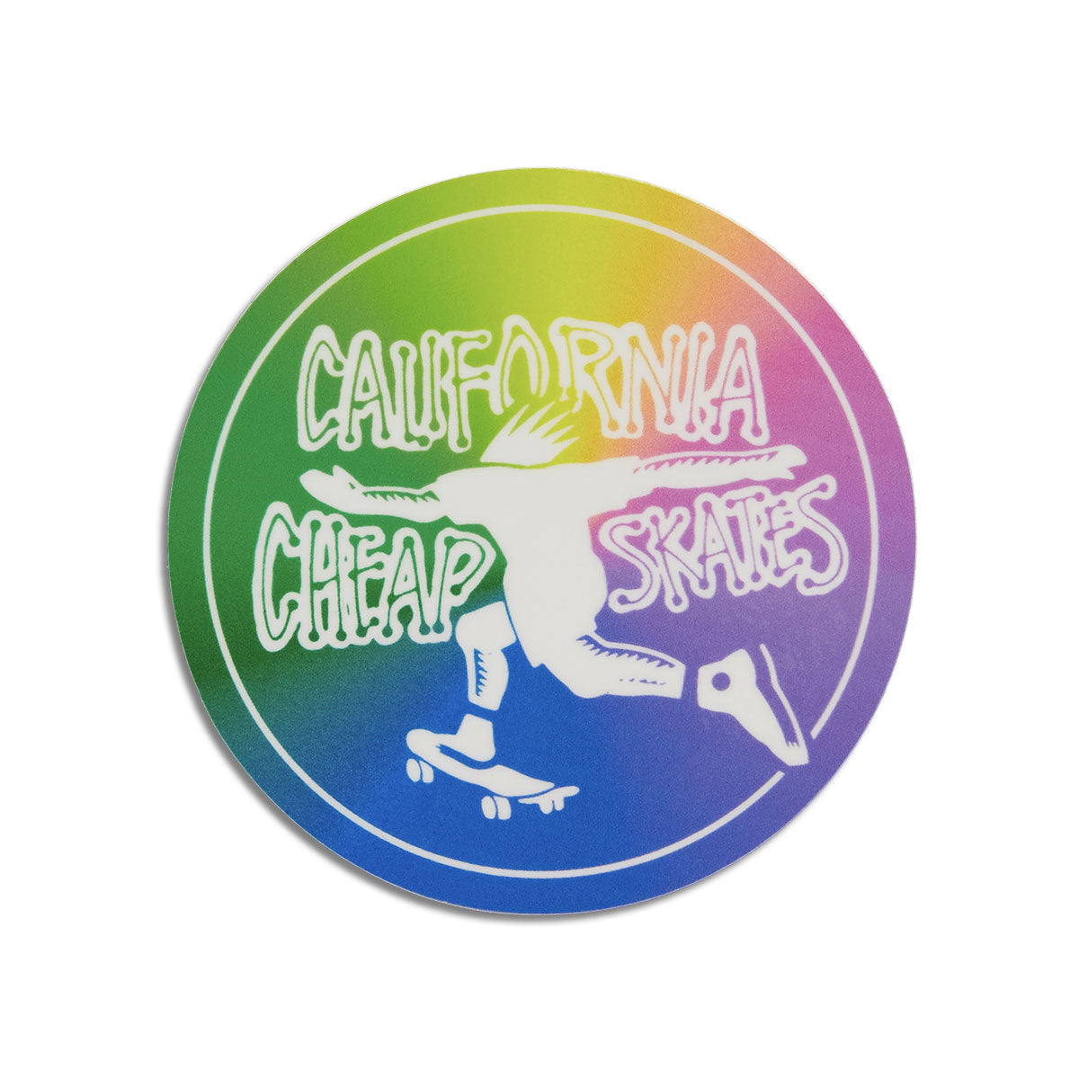 CCS Cheap Skates Sticker - Rainbow/White image 1