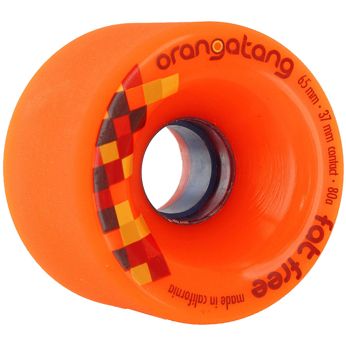 Orangatang Fat Free Freeride 80a Longboard Wheels - Orange - 65mm image 1