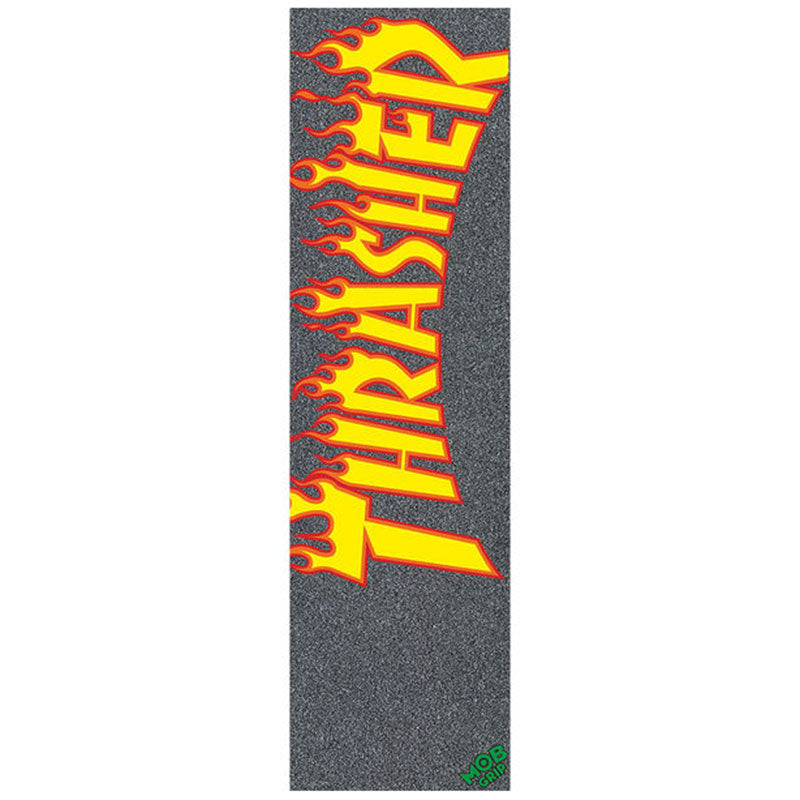 Mob x Thrasher Flame Logo Skateboard Grip Tape - Black image 1