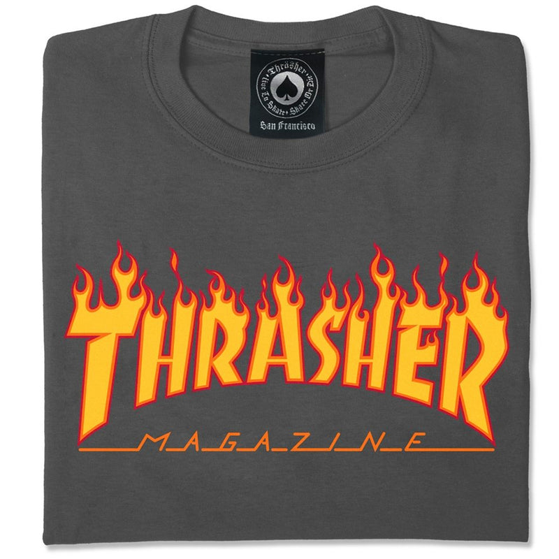 Thrasher Flame T-Shirt - Charcoal