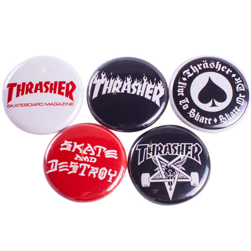 Thrasher Logo Buttons - 5 Pack image 1